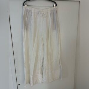 Zara Linen White Wide Leg Pant